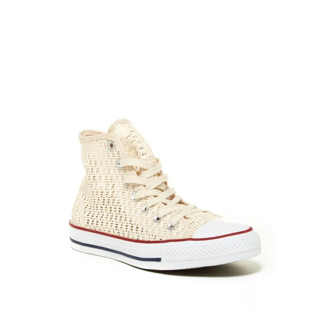 Converse Chuck Taylor Mesh Crochet Cream Hi Tops